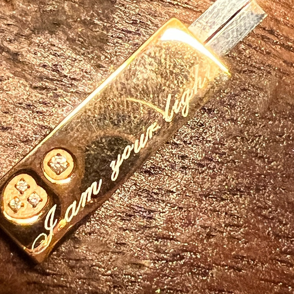 Gold Stainless Pendant with Engraving “I am your light “